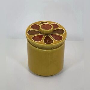 Vintage California Pottery USA, Ceramic Cookie Jar with Flower-shaped Lid